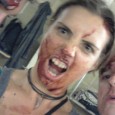 Some nice zombie shots from Lucy and her team, getting covered in fake blood in the player room.
